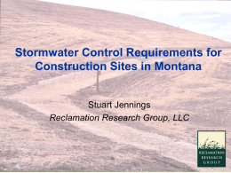 Stormwater CD Development - Montana Society Of Engineers