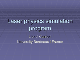 Laser physics simulation program - u