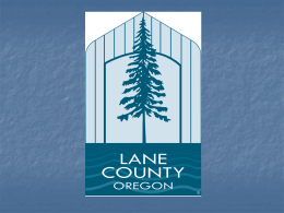 Lane County Building and Subsurface Sanitation Programs