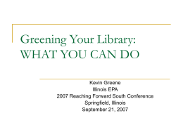 Greening Your Library Operations