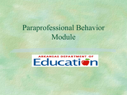 Para Professional Behavior Module