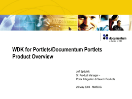 WDK for Portlets Product Overview