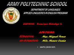 ARMY POLYTECHNIC SCHOOL DEPARTMENT OF LANGUAGES …