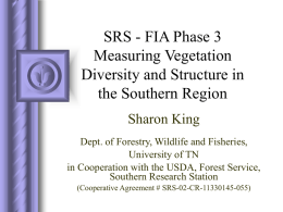 SRS FIA Phase 3 Vegetation Diversity and Structure in the