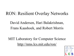 RON: Resilient Overlay Networks