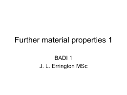 Further material properties 1