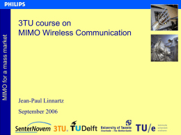 3TU course on MIMO Wireless Communication