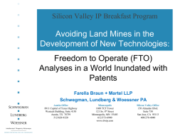Freedom to Operate (FTO)