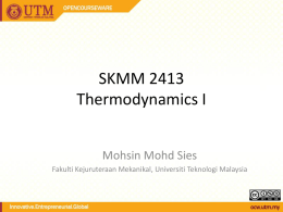 SKMM 2413 Thermodynamics I