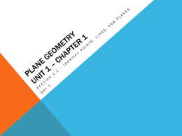 Plane Geometry Unit 1 – Chapter 1