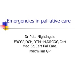 Emergencies in palliative care
