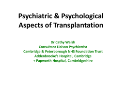 Psychiatric & Psychological Treatment Issues in