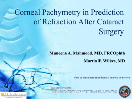Prediction of refraction after cataract surgery by corneal