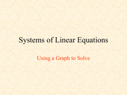 Systems of Linear Equations