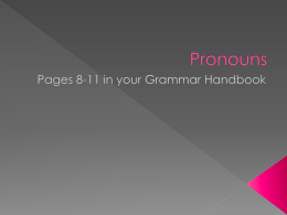 Pronouns - Mrs. Kelly's website