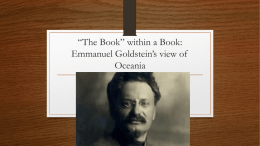 The Book” within a Book: Emmanuel Goldstein’s view of Oceania