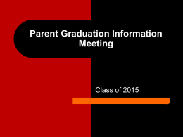 POST SECONDARY PLANNING (Life after CHS)