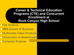 Career & Technical Education Programs (CTE) at Rock Canyon