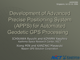 Development of Advanced Precise Positioning System (APPS