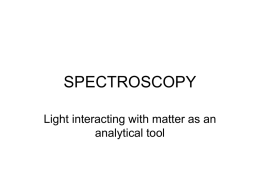 SPECTROSCOPY - University of Massachusetts Boston