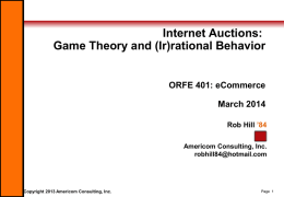 Internet Auctions: Game Theory and (Ir)rational Behavior