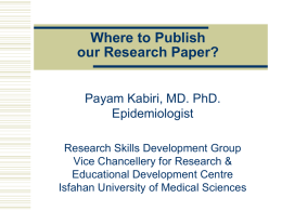 Where to Publish our Research Paper