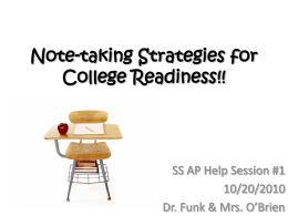 Note-taking Strategies for College Readiness
