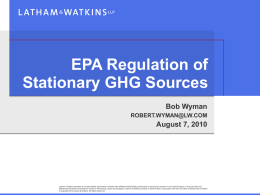 EPA Regulation of Stationary GHG Sources