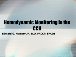 Hemodynamic Monitoring in the CCU