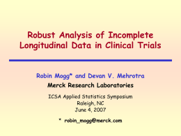 Robust Analysis of Incomplete Longitudinal Data in