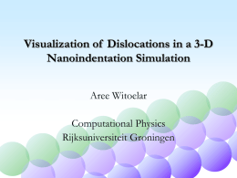 Visualization of Dislocations in a Nanoindentation Simulation
