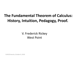 The Fundamental Theorem of Calculus: History, Intuition