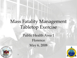 Mass Fatality Management Tabletop Exercise