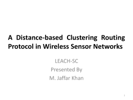 A Distance-based Clustering Routing Protocol in Wireless