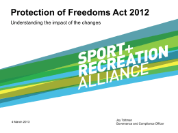 Protection of Freedoms Bill - Sport and Recreation Alliance