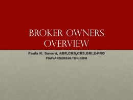 Brokerage Office Policy - The Massachusetts Association of