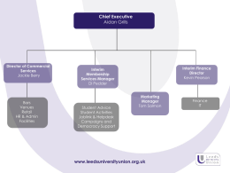 Leeds University Union Title of Presentation Insert your