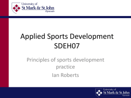Applied Sports Development
