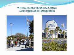 Welcome to the MiraCosta College Adult High School Diploma
