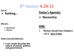 9th Honors 4.29.15 - Mr. Steen's World History:
