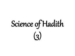 Science of Hadith-3