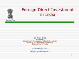 FDI Strategy Paper - Government Of India