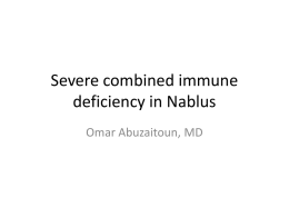 Severe combined immune deficiency in Nablus