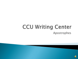 CCU Writing Center - Coastal Carolina University