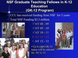 NSF Graduate Teaching Fellows in K-12 Education (GK