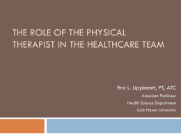 The Role of the Physical Therapist in the Healthcare Team