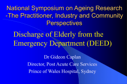 Dr Gideon Caplan - Ageing Research Online
