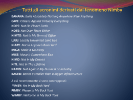 Tutti gli acronimi derivati dal fenomeno Nimby