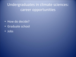 Undergraduates in climate sciences: career opportunities