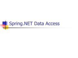 Spring.NET Data Access